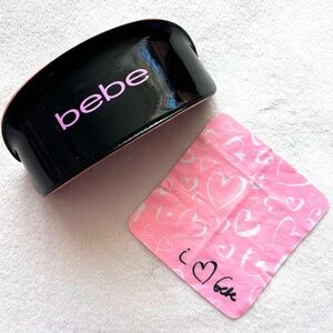 ✨ Y2K BEBE SUNGLASSES CASE HOLDER WITH LENSE PINK POLISHING CLOTH ✨